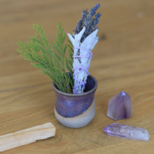 Load image into Gallery viewer, Purple Ceramic Incense Holder
